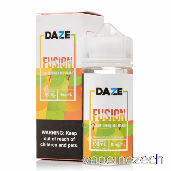 žlutá Zelená červená Mango - 7 Daze Fusion - 100 Ml 0mg Vape Bez Nikotinu